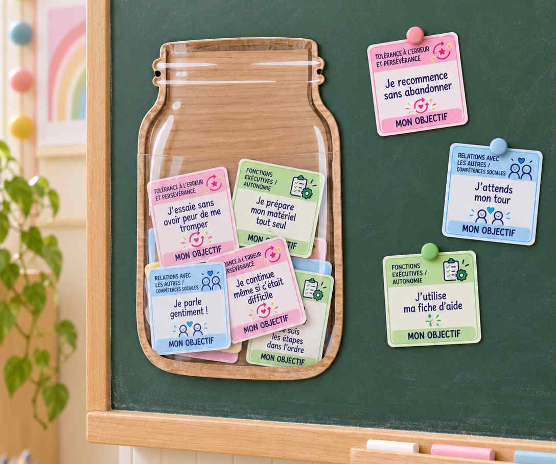 Cartes "JE" pour pot à récompenses