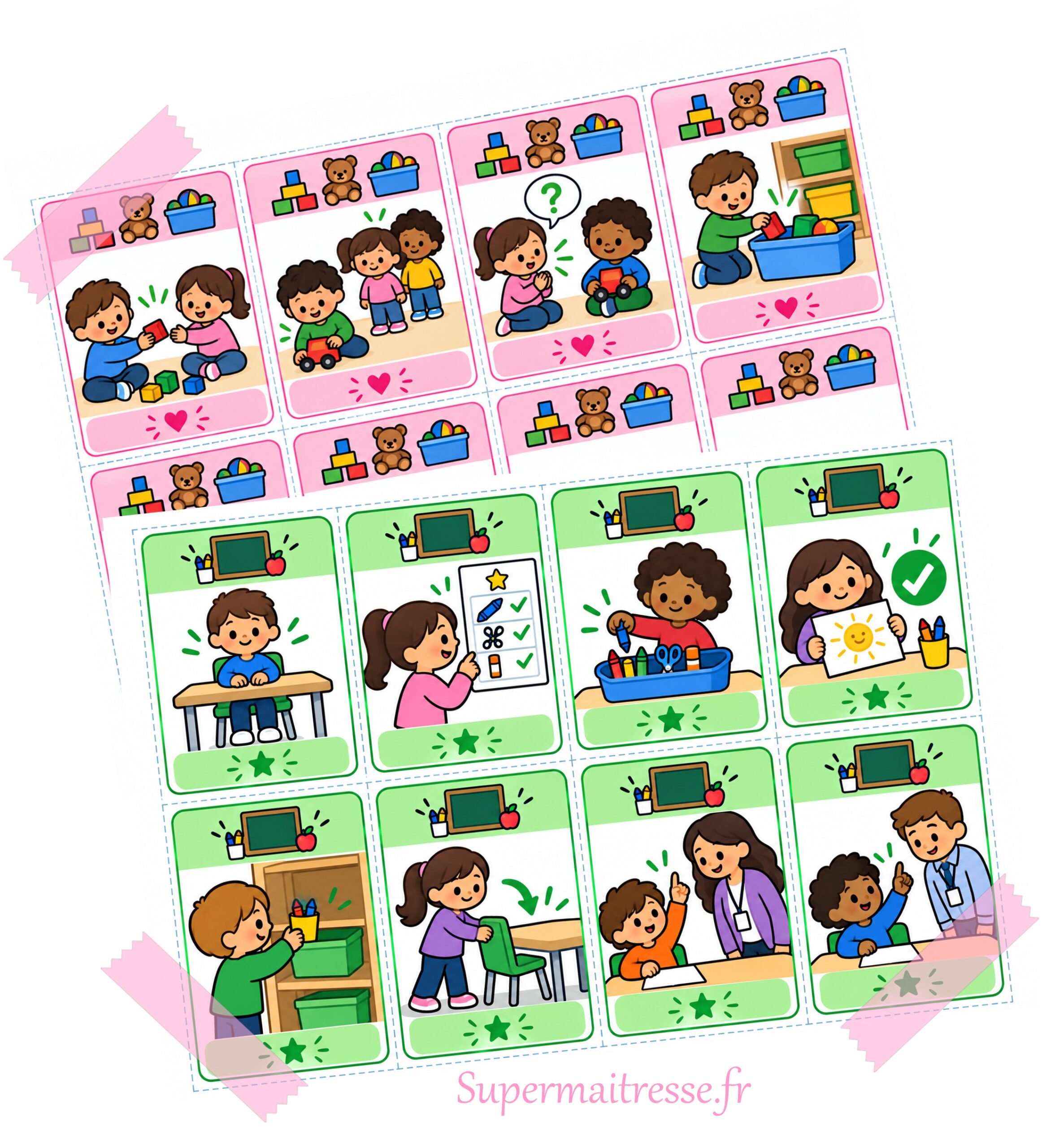 Affiches règlement des coins en Maternelle