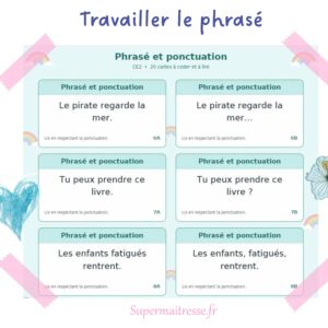 Cartes pour travailler le phrasé et la ponctuation